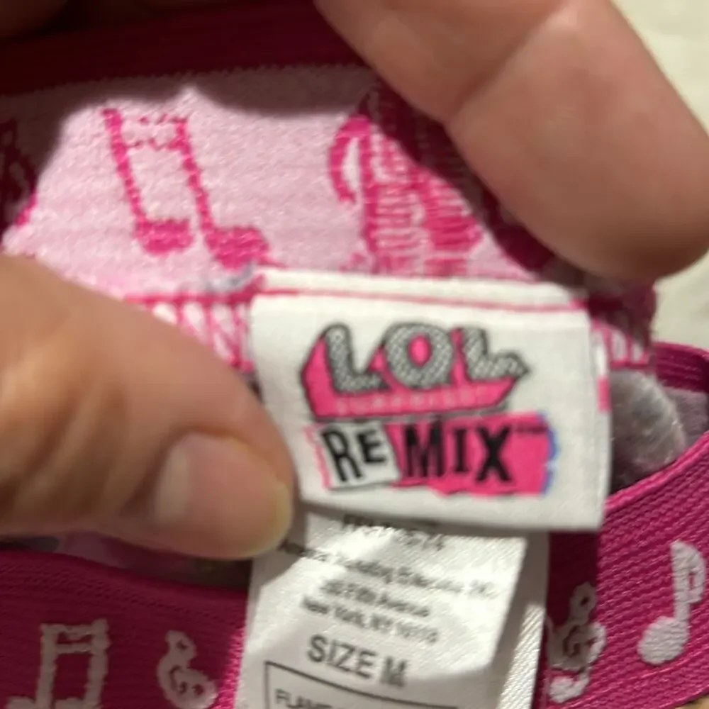 LOL remix M pajama bottom pants elastic waist flame retardant hot pink NWT